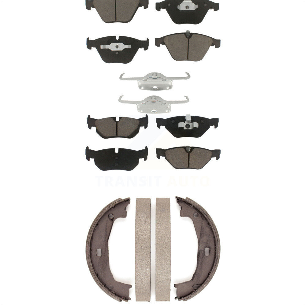 Ceramic Brake Pads And Parking Shoes Front Rear Kit For BMW 323i 328i
