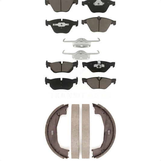 Ceramic Brake Pads And Parking Shoes Front Rear Kit For BMW 323i 328i