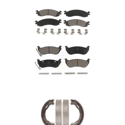 Ceramic Brake Pads And Parking Shoes Front Rear Kit For Ford Explorer Sport Trac