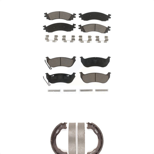 Ceramic Brake Pads And Parking Shoes Front Rear Kit For Ford Explorer Sport Trac