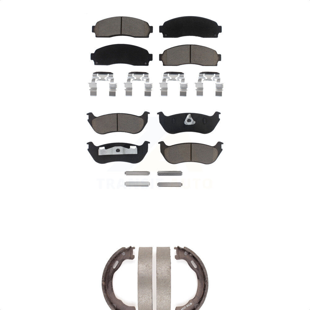 Ceramic Brake Pads And Parking Shoes Front Rear Kit For Ford Explorer Mercury