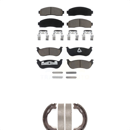 Ceramic Brake Pads And Parking Shoes Front Rear Kit For Ford Explorer Mercury