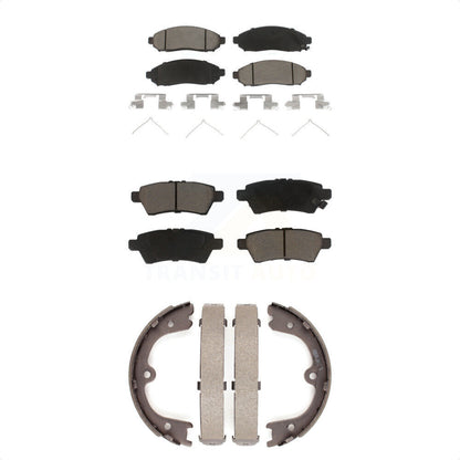 Ceramic Brake Pads And Parking Shoes Front Rear Kit For Nissan Pathfinder Xterra