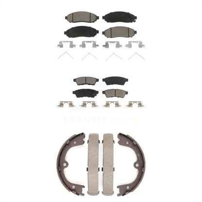Ceramic Brake Pads And Parking Shoes Front Rear Kit For Nissan Frontier Xterra