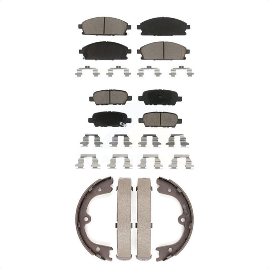 Ceramic Brake Pads And Parking Shoes Front Rear Kit For 2006-2009 Nissan Quest