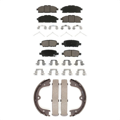 Ceramic Brake Pads And Parking Shoes Front Rear Kit For Nissan Quest