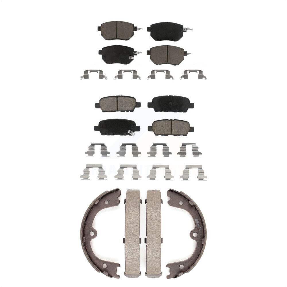 Ceramic Brake Pads And Parking Shoes Front Rear Kit For Nissan Murano