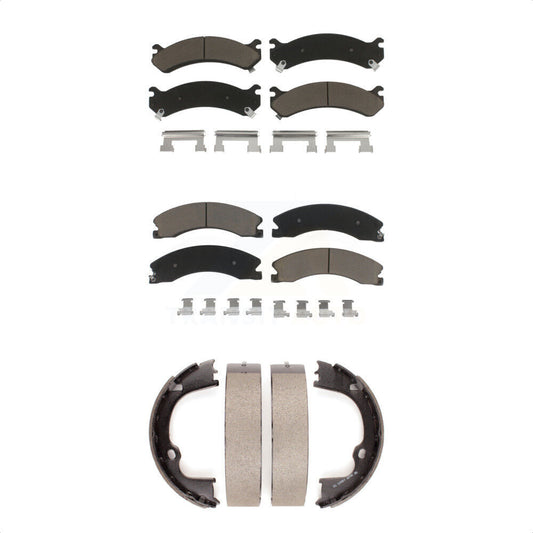 Ceramic Brake Pads And Parking Shoes Front Rear Kit For GMC Savana 3500