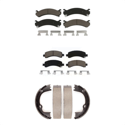 Ceramic Brake Pads And Parking Shoe Front Rear Kit For Chevrolet GMC Savana 2500