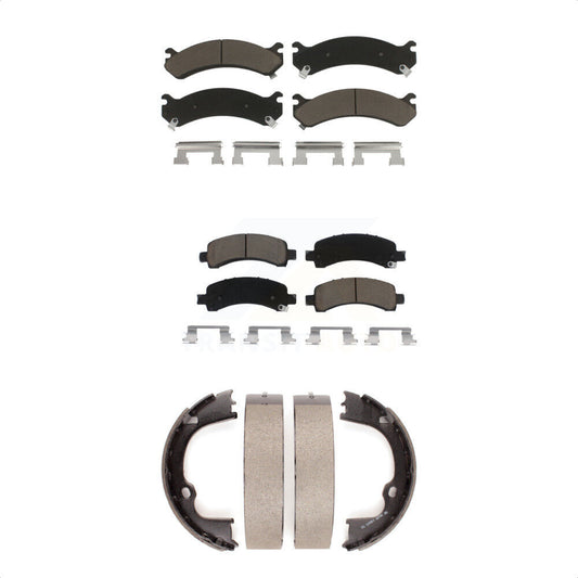 Ceramic Brake Pads And Parking Shoe Front Rear Kit For Chevrolet GMC Savana 2500