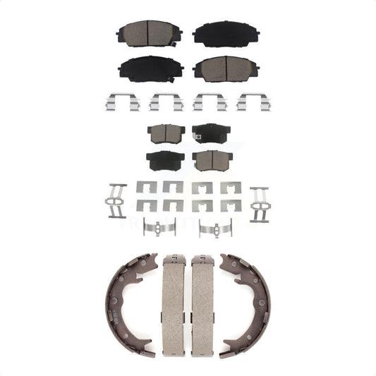Ceramic Brake Pads And Parking Shoes Front Rear Kit For 2000-2006 Honda S2000