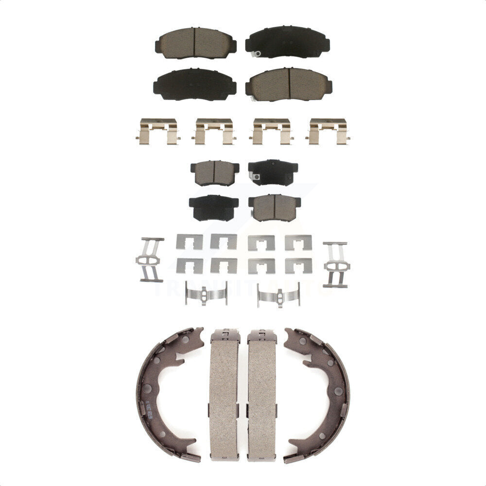 Ceramic Brake Pads And Parking Shoes Front Rear Kit For Acura TL CL RL