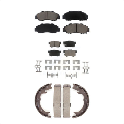 Ceramic Brake Pads And Parking Shoes Front Rear Kit For Honda Odyssey Acura RL