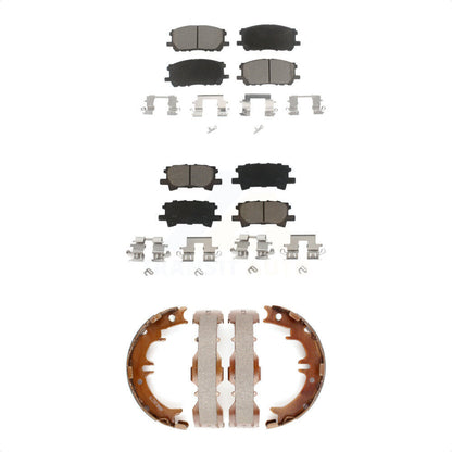 Ceramic Brake Pads And Parking Shoes Front Rear Kit For Lexus RX350 RX330 Toyota