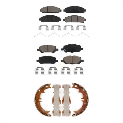Ceramic Brake Pads And Parking Shoes Front Rear Kit For 2009-2016 Toyota Venza