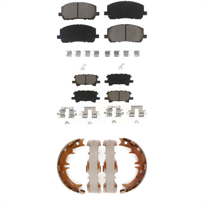 Ceramic Brake Pads And Parking Shoes Front Rear Kit For Toyota Highlander
