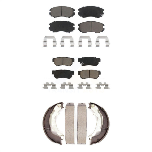 Ceramic Brake Pads And Parking Shoe Front Rear Kit For Hyundai Sonata Kia Optima