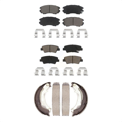 Ceramic Brake Pads And Parking Shoes Front Rear Kit For 2010-2013 Kia Soul