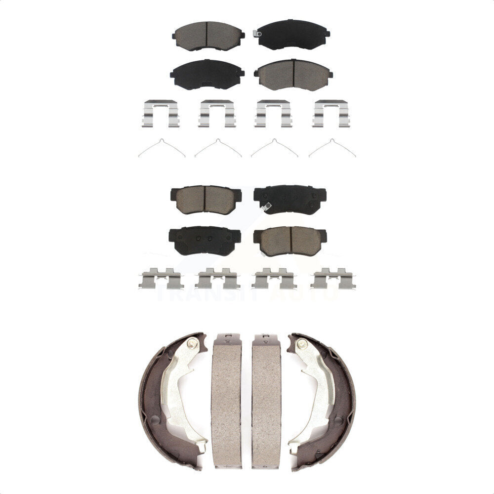 Ceramic Brake Pads And Parking Shoe Front Rear Kit For Hyundai Sonata Kia Optima