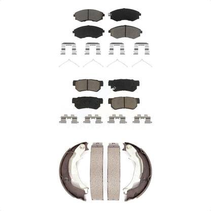Ceramic Brake Pads And Parking Shoe Front Rear Kit For Hyundai Sonata Kia Optima