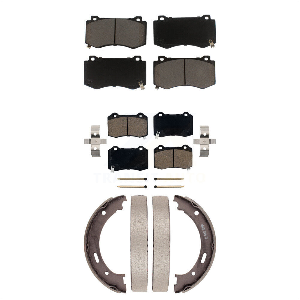 Ceramic Brake Pads And Parking Shoes Front Rear Kit For Jeep Grand Cherokee SRT8