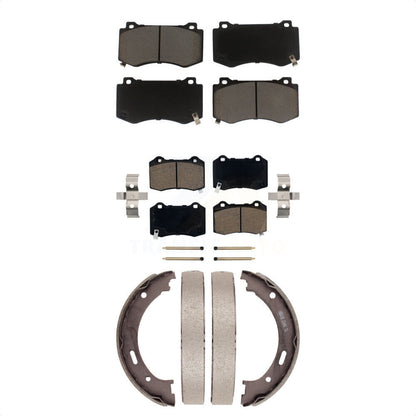 Ceramic Brake Pads And Parking Shoes Front Rear Kit For Jeep Grand Cherokee SRT8