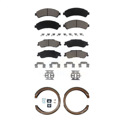 Ceramic Brake Pads And Parking Shoes Front Rear Kit For Chevrolet GMC Blazer S10