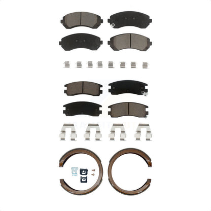 Ceramic Brake Pads And Parking Shoes Front Rear Kit For Buick Rendezvous Pontiac