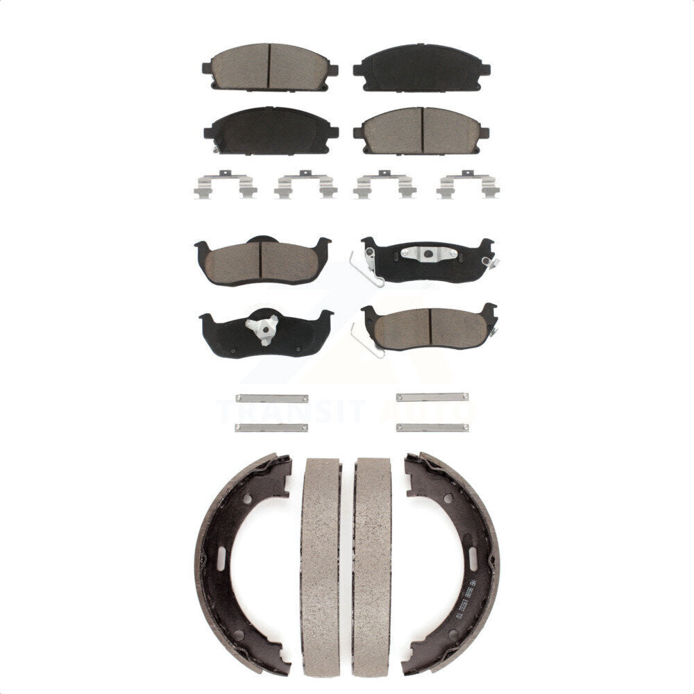Ceramic Brake Pads Parking Shoe Front Rear Kit For 04 Nissan Pathfinder To 07