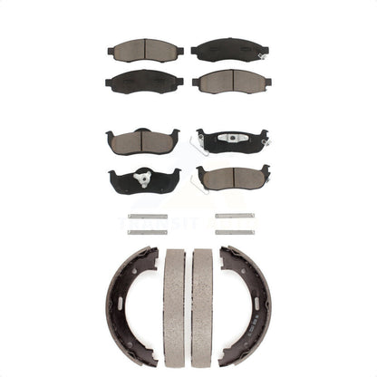 Ceramic Brake Pads Parking Shoes Front Rear Kit For Nissan TITAN Armada INFINITI