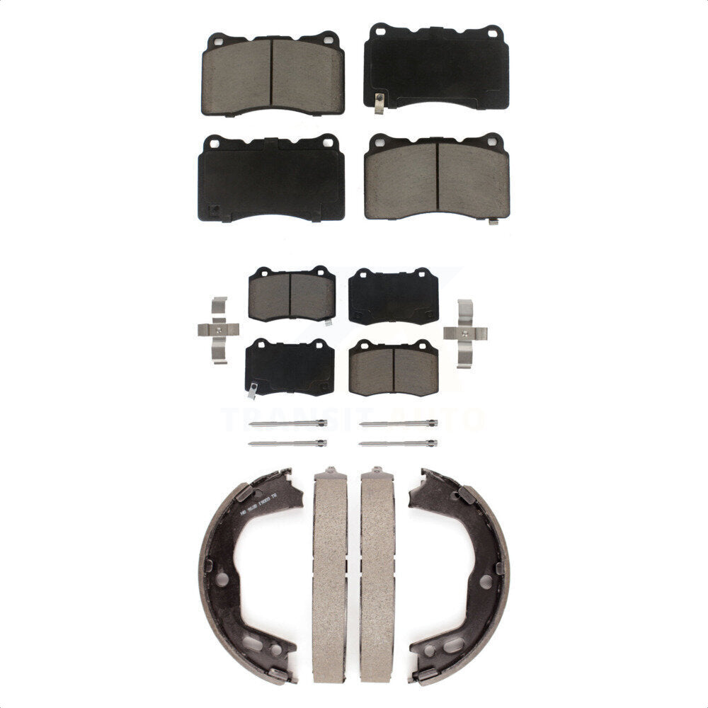 Ceramic Brake Pads And Parking Shoes Front Rear Kit For Hyundai Genesis Coupe