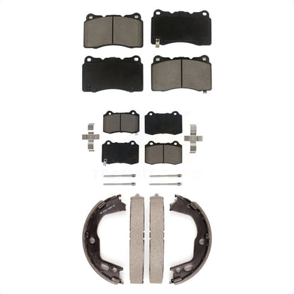 Ceramic Brake Pads And Parking Shoes Front Rear Kit For Hyundai Genesis Coupe