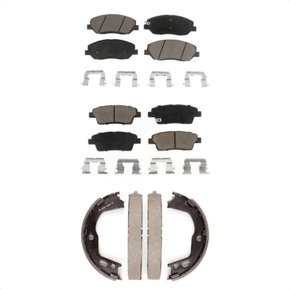 Ceramic Brake Pads And Parking Shoes Front Rear Kit For Hyundai Genesis 3.8L
