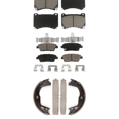 Ceramic Brake Pads And Parking Shoes Front Rear Kit For Hyundai Genesis