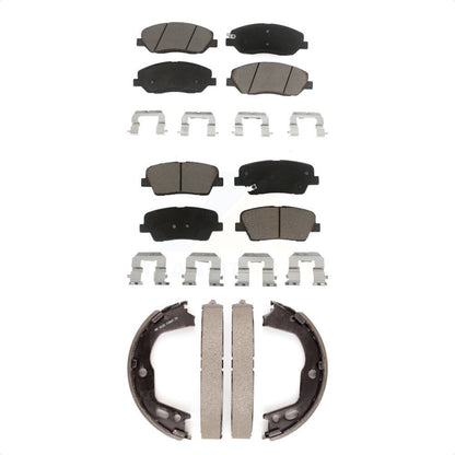 Ceramic Brake Pads And Parking Shoes Front Rear Kit For Hyundai Genesis 3.8L