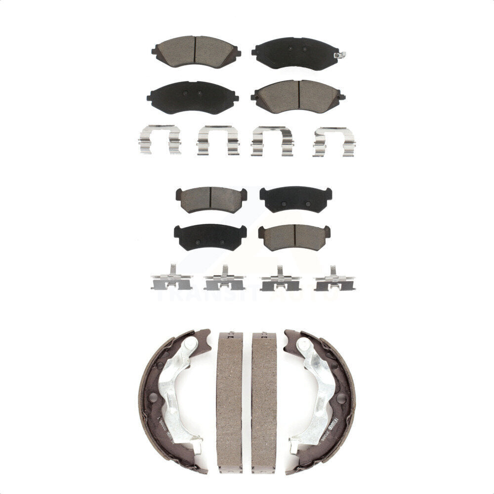 Ceramic Brake Pads And Parking Shoes Front Rear Kit For Suzuki Forenza Reno