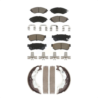 Ceramic Brake Pads Parking Shoes Front Rear Kit For 2014-2015 Chevrolet Spark EV