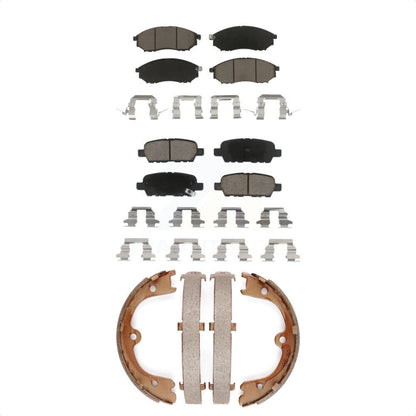 Ceramic Brake Pads Parking Shoes Front Rear Kit For 2006-2008 INFINITI FX35 FX45