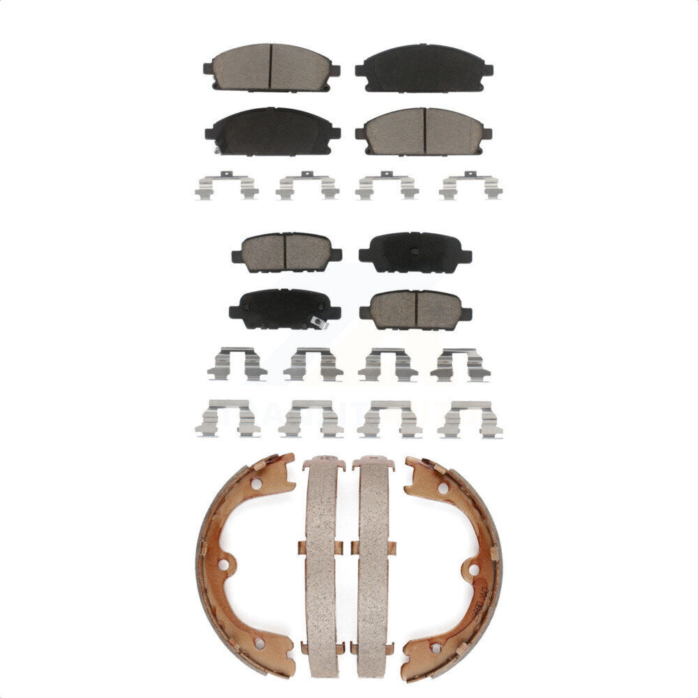 Ceramic Brake Pads And Parking Shoes Front Rear Kit For 2004-2005 Nissan Quest