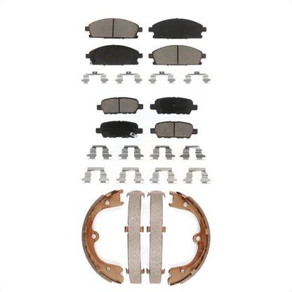 Ceramic Brake Pads And Parking Shoes Front Rear Kit For 2004-2005 Nissan Quest