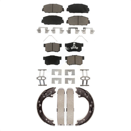 Ceramic Brake Pads And Parking Shoes Front Rear Kit For 2013-2018 Acura RDX