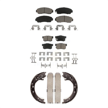 Ceramic Brake Pads And Parking Shoes Front Rear Kit For Acura RDX