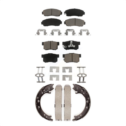 Ceramic Brake Pads And Parking Shoes Front Rear Kit For Honda CR-V Acura RDX