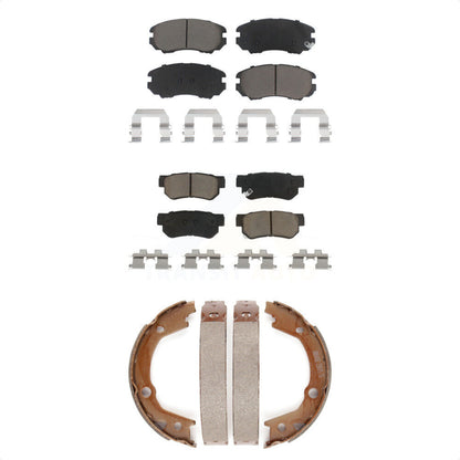 Ceramic Brake Pads & Parking Shoes Front Rear Kit For Hyundai Elantra Tucson Kia