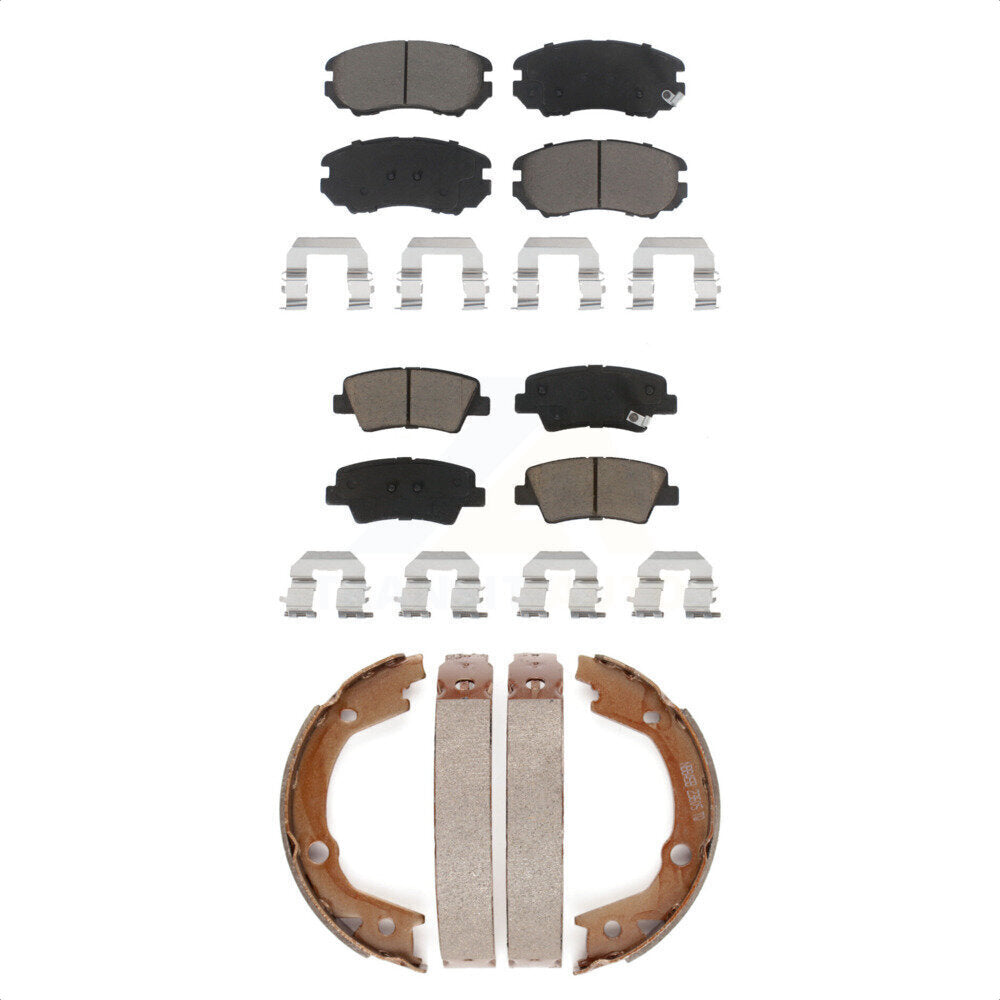 Ceramic Brake Pads And Parking Shoes Front Rear Kit For Hyundai Elantra Sonata