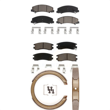 Ceramic Brake Pads Parking Shoes Front Rear Kit For Chevrolet Impala Monte Carlo