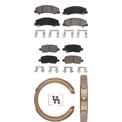 Ceramic Brake Pads And Parking Shoes Front Rear Kit For Chevrolet Impala