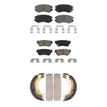 Ceramic Brake Pads & Parking Shoe Front Rear Kit For Hyundai Tucson Kia Sportage
