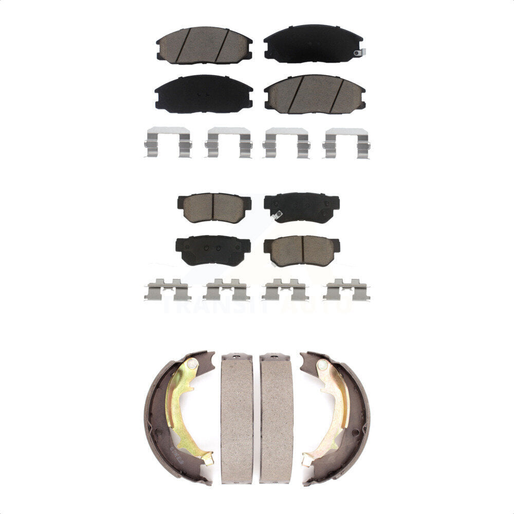 Ceramic Brake Pads & Parking Shoes Front Rear Kit For 2001-2006 Hyundai Santa Fe