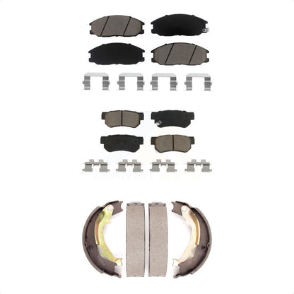 Ceramic Brake Pads & Parking Shoes Front Rear Kit For 2001-2006 Hyundai Santa Fe